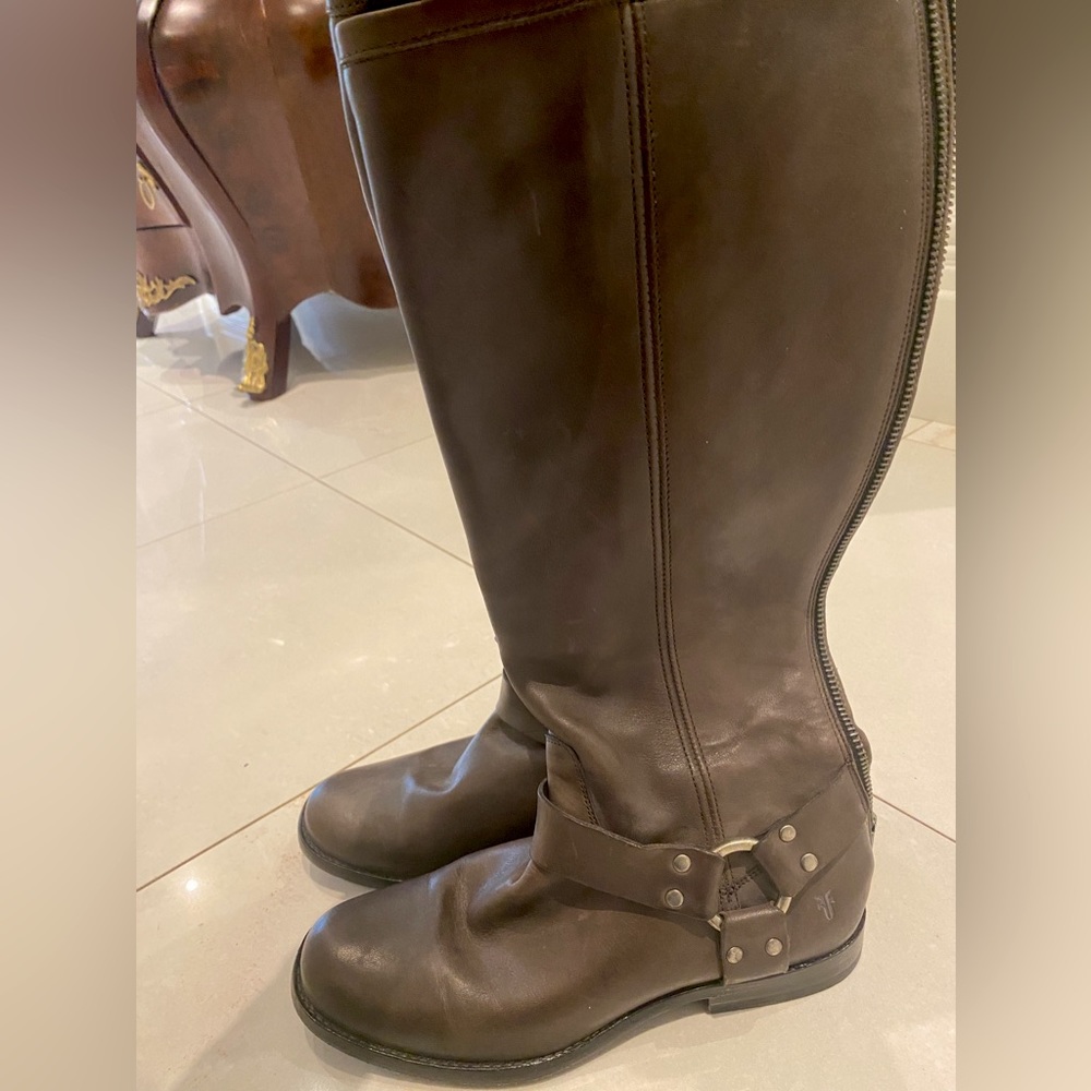 Frye Tall Leather Riding Boots, Size 7